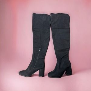 Dream Pairs Womens Faux Suede Diva Knee Thigh High Flat Boots Black Size 7 Sassy